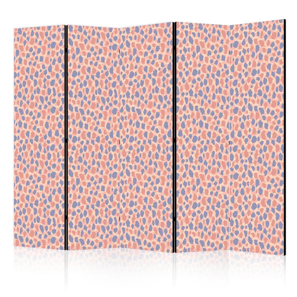 Room Divider - Giraffe Pattern - Colorful Animal Pattern in Blue-Pink Spots