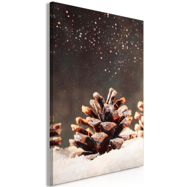 Canvas Print - Winter Pine Cone (1 Part) Vertical